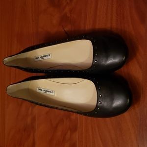 Karl Lagerfield Black leather heel  Size 8.5